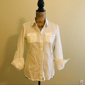 Tommy Hilfiger white button down blouse